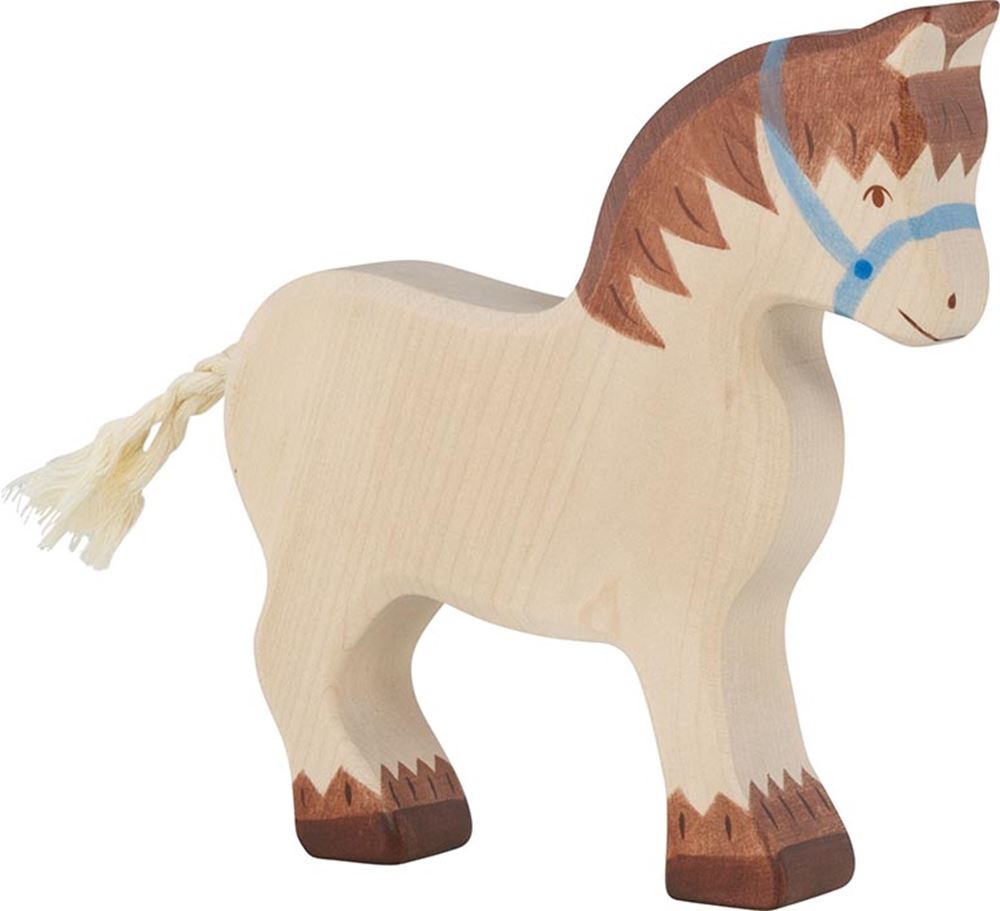 Zugpferd Holztiger. 15 cm.