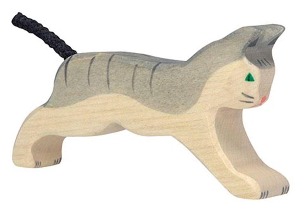Holztigerkatze, laufend. 11 cm.