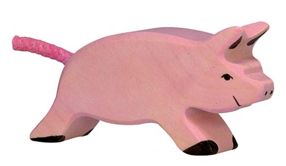 Holztigerschwein, laufend. 8 cm.