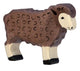 Holztiger-Schaf, stehend, schwarz. 10 cm.