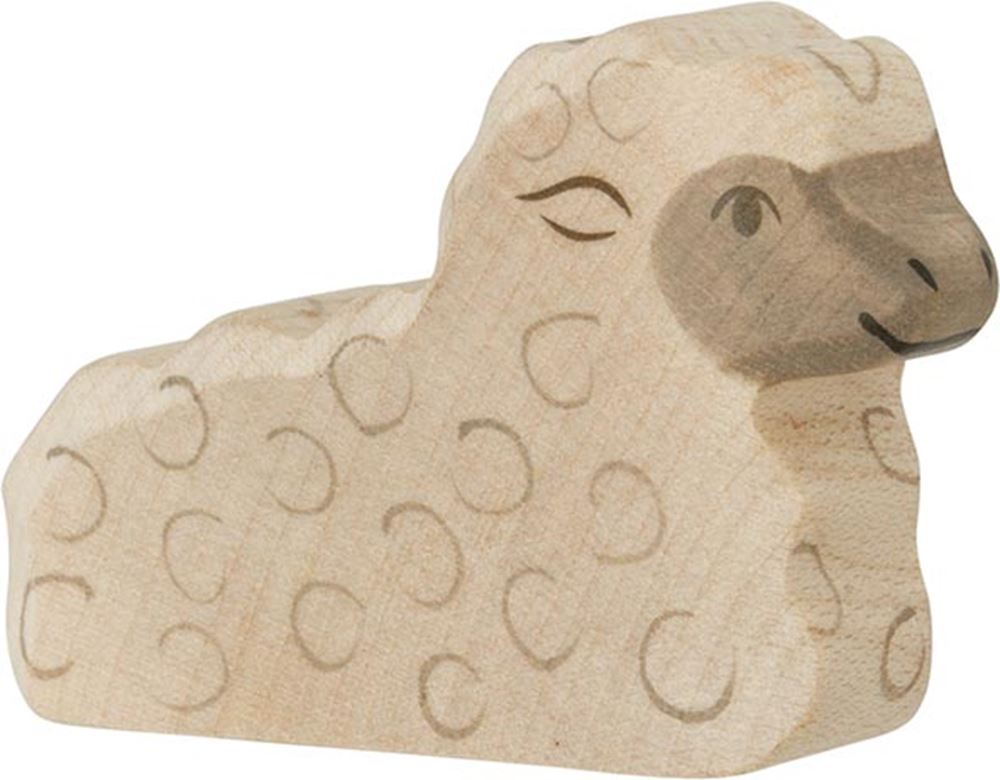 Holztiger-Lamm, liegend. 6 cm.