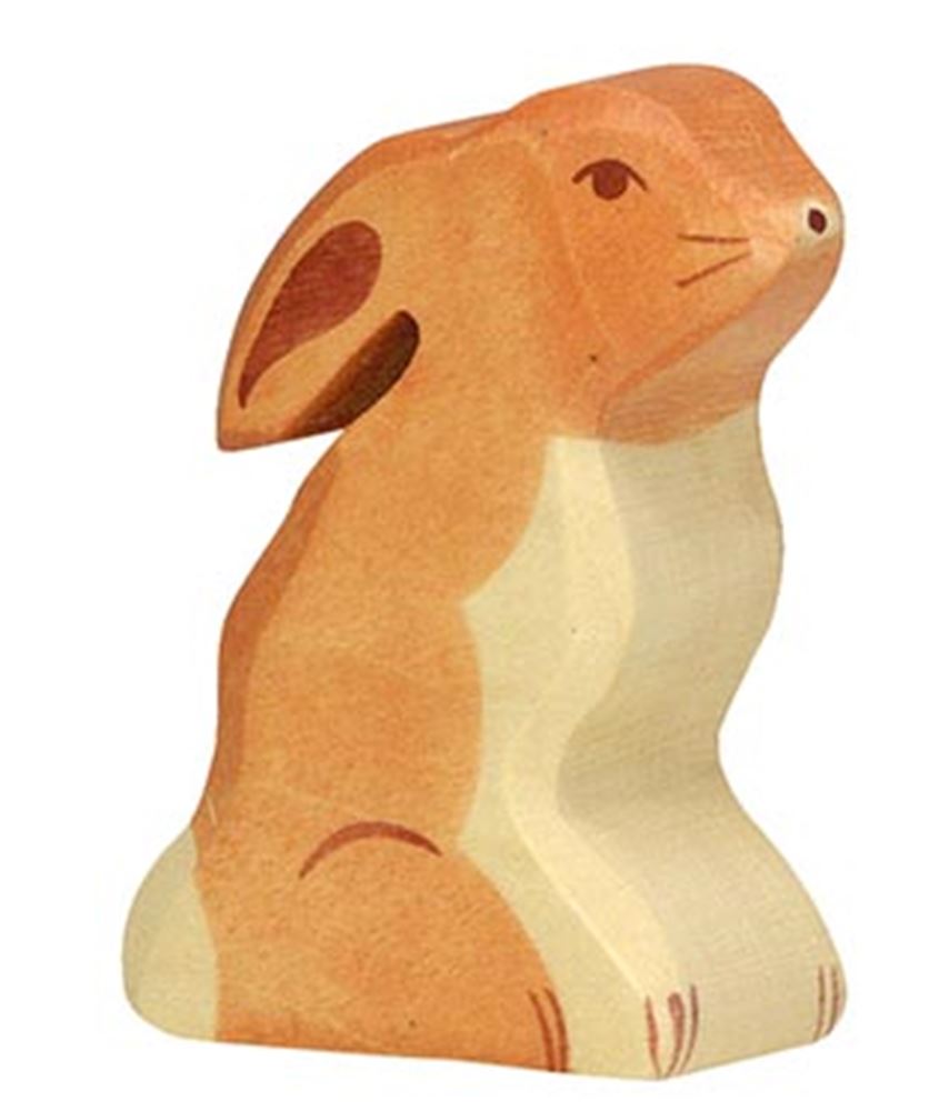 Holztigerhase, sitzend. 5,5 cm.