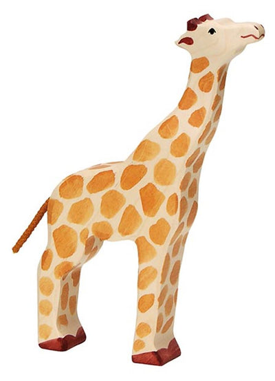 Holztiger-Giraffe, Kopf hoch. 21 cm.