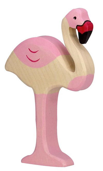 Holztiger Wildnis - Flamingo - 8x2x12cm - Holzfigur - handgefertigt
