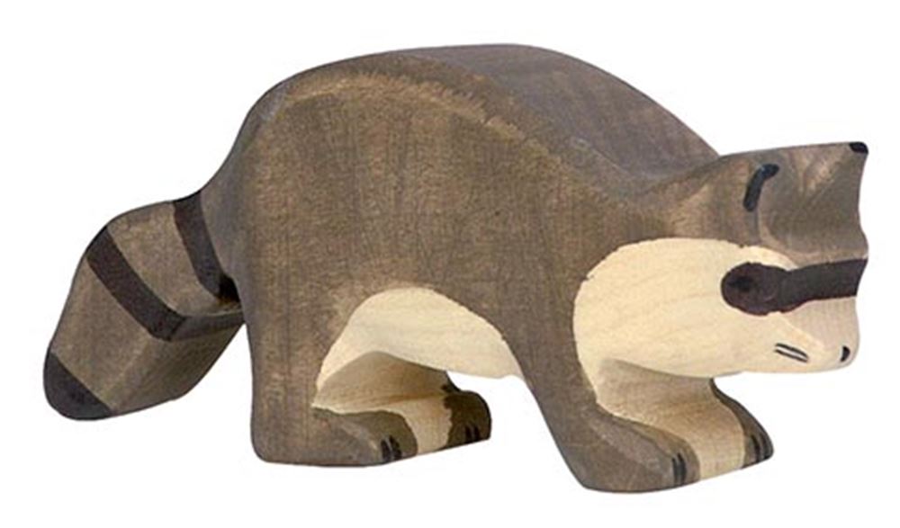Holztiger Waschbär. 10 cm.