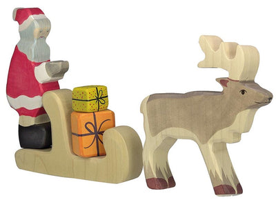 Holztiger Weihnachten - Weihnachtsmann - 9x2x16cm - Holzfigur - handgefertigt