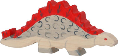 Holztiger Dinosaurier - Stegosaurus - 18x2x8cm - Holzfigur - handgefertigt