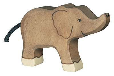 Holztiger Wildnis - Elefant klein - 12x2x8cm - Holzfigur - handgefertigt