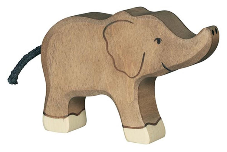 Holztiger Wildnis - Elefant klein - 12x2x8cm - Holzfigur - handgefertigt