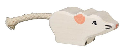 Holztiger mouse, white. 5 cm.