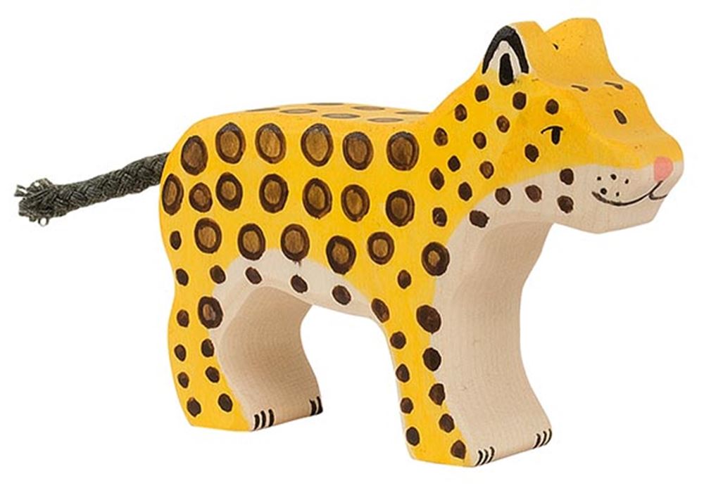 Holztiger-Leopard, klein. 9,3 cm.
