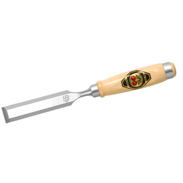 Kirschenmeißel | Schnittb. 12 mm + 2 Spannwerkzeuge aus Stahl. | Griff aus Weißbuchenholz Ulmer Form | 1 Stück - 1001012 1001012