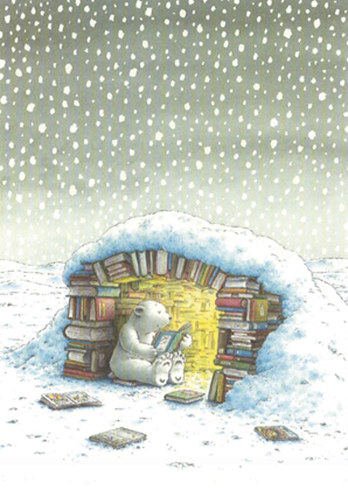 Bildpostkarte 206: Eisbär im Iglu.