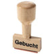 Textstempel Amos geb Holz gebucht