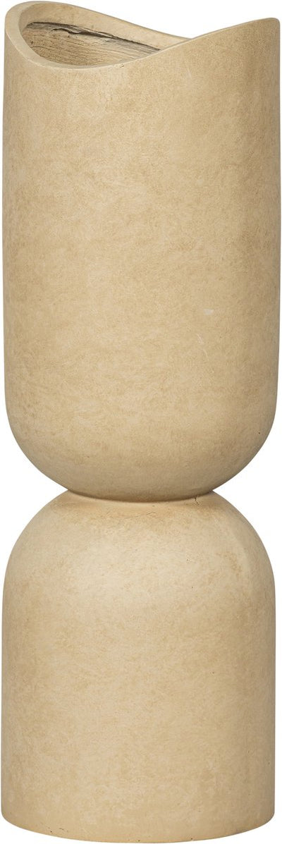 Holzvase, Blumentopf Mosi – Faserton – Beige – 75 x 25 cm