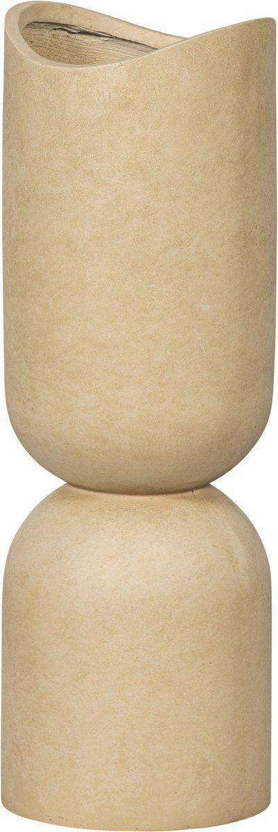 Holzvase, Blumentopf Mosi – Faserton – Beige – 75 x 25 cm