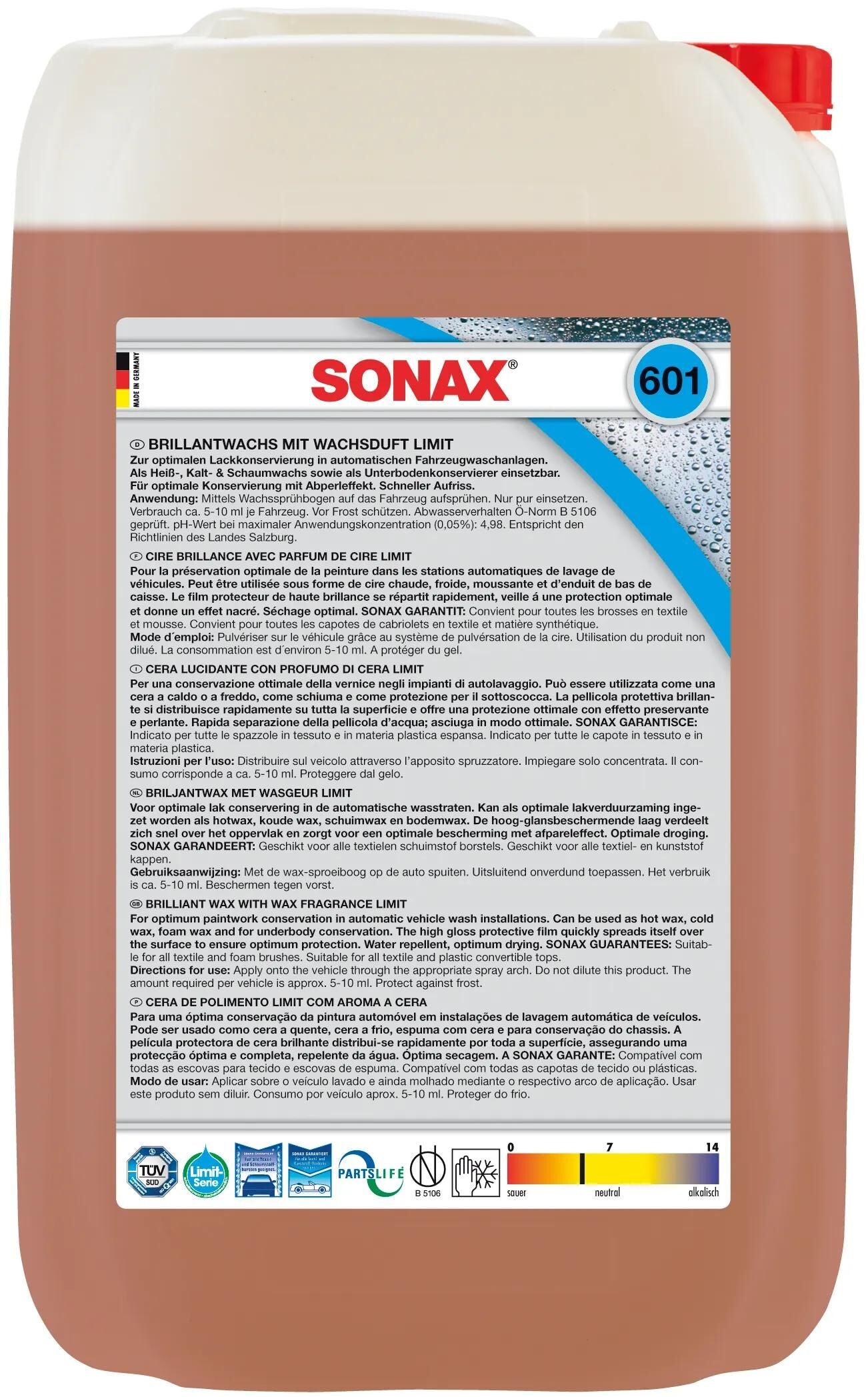 Sonax Brilliant Wachs Grenze 25 25 l Kubitainer