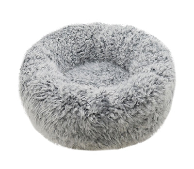 Rosenholzhundkorb Silber Flaum grau