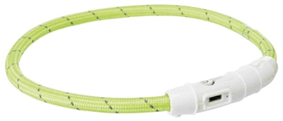 Trixie Kragen Hund Flash Light Collar USB TPU Nylon Green