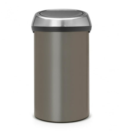 Brabantia Touch Bin Abfallbehälter – 60 Liter – Deckel aus platinmattem, fingerabdrucksicherem Stahl