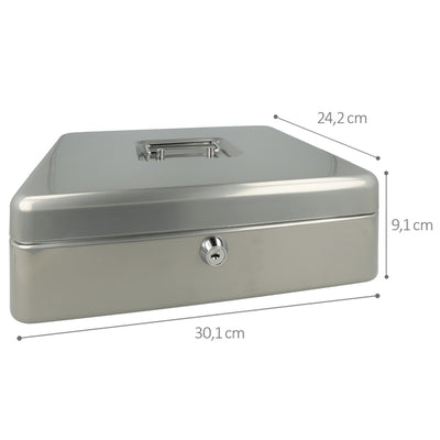 Westcott Westcott AC-E51002-Zi Geldkist 301x242x91mm Silbergrau, plastische Einsatz mit 5 Kursen