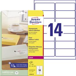Transparente Etiketten l7563-25 99,1 x 38,1 mm