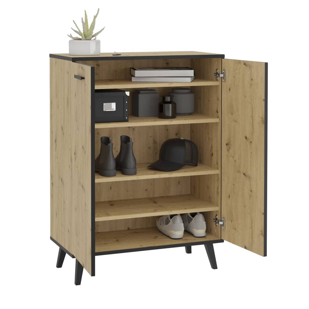 FMD FMD -Schuhschrank mit 5 Fächern 68,5x33x93.5 cm Artisan Eiche