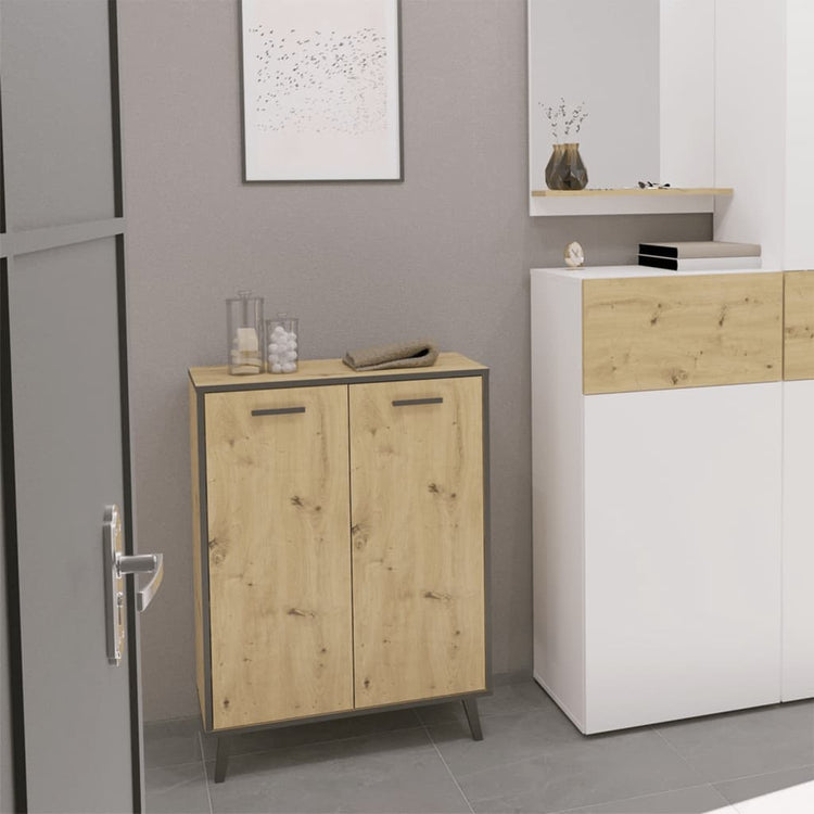FMD FMD -Schuhschrank mit 5 Fächern 68,5x33x93.5 cm Artisan Eiche