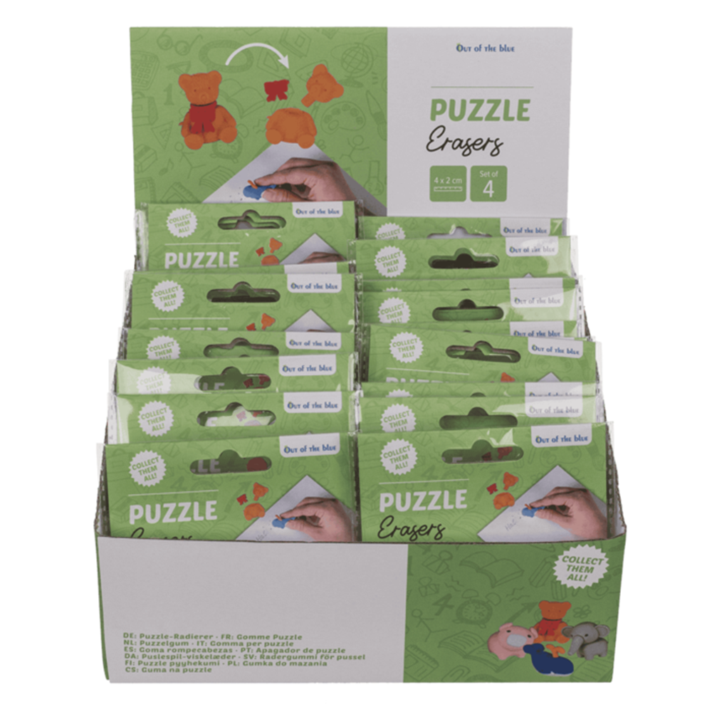 Dsp Puzzle-Radiergummi Tiere. 4 Arsch im Sack. ca