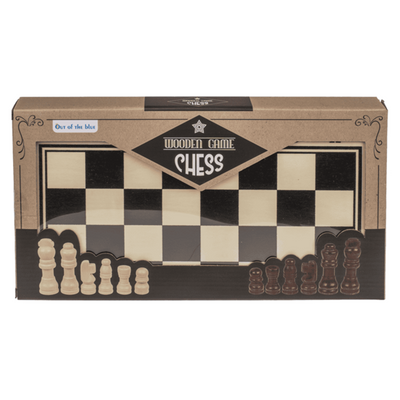 Brettspiel aus Holz, Schach. 34x34 cm.