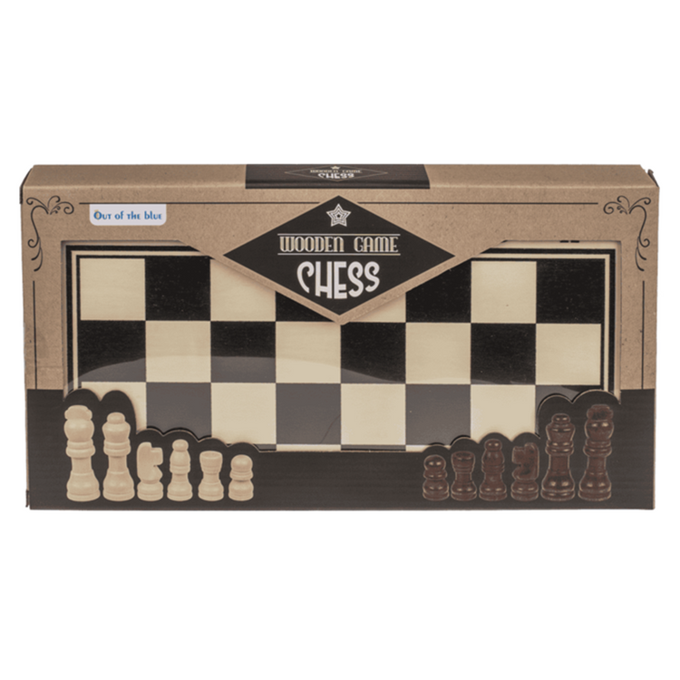 Brettspiel aus Holz, Schach. 34x34 cm.
