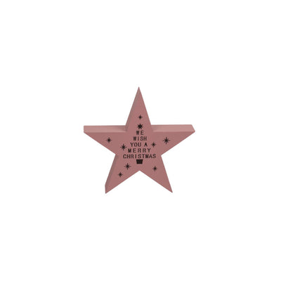 Ootb LED stehender Stern Holz rosa 18x4x17cm