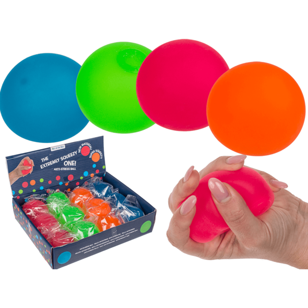 Dsp. Ultraweicher neonfarbener Anti-Stress-Ball. 6 c