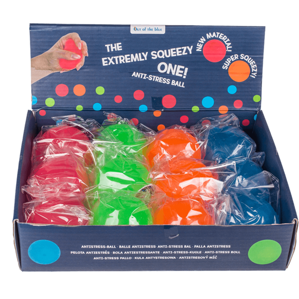 Dsp. Ultraweicher neonfarbener Anti-Stress-Ball. 6 c