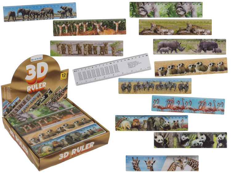 DSP-Lineal Wildtiere, 21 cm. 12 Achsen