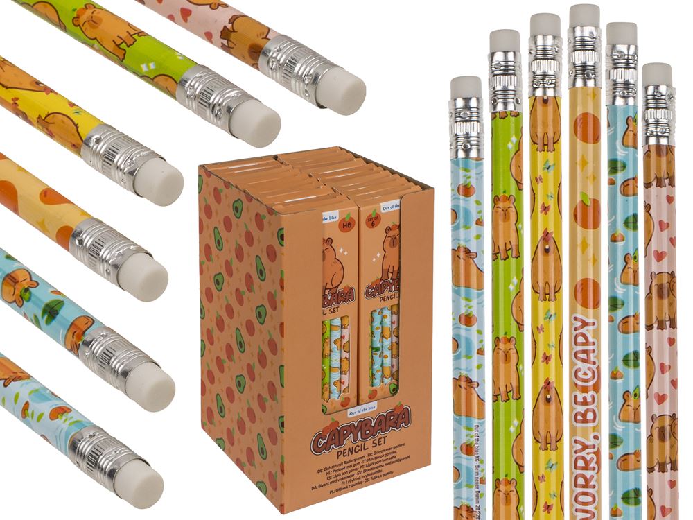 DSP-Bleistift mit Radiergummi Capybara. 6 sort. 24