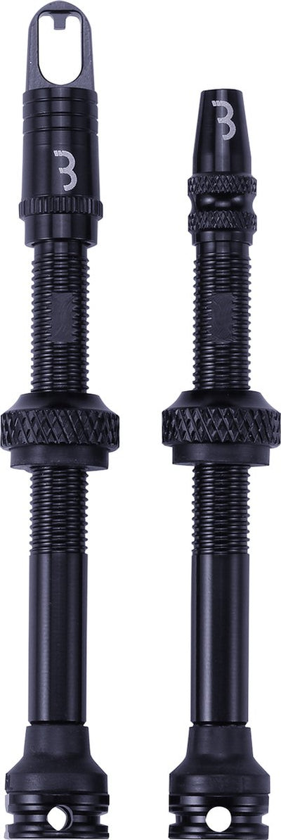 BBB Cycling Tubeless-Ventilset für MTB und Rennrad – Tubeless-Ventil aus Aluminium – Al-Ventile – 60 mm – Schwarz – BTI-160