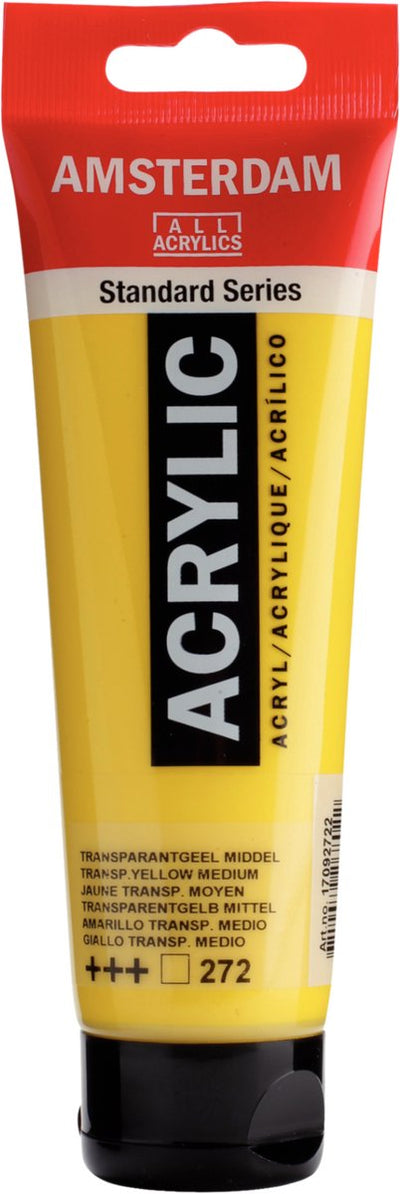 Acrylfarbe der Amsterdam Standard-Serie, Tube 120 ml, transparentes Gelb mittel 272