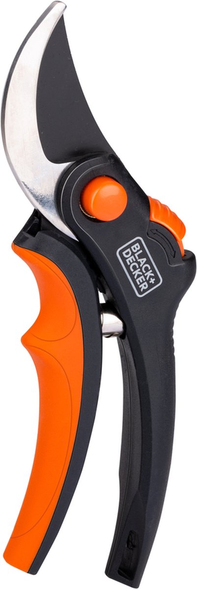 Black+Decker Gartenschere – Klingen aus gehärtetem Stahl – 13 mm – Schwarzorange