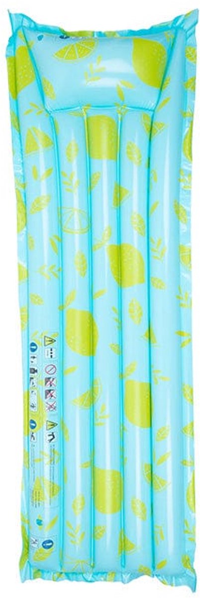 Swim Essentials – Luftmatratze – 177 x 67 x 19 cm – Zitrone – Blaugrün