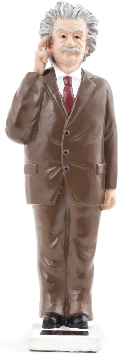 Solarbetriebene Kikkerland-Figur – Einstein – 7,5 x 7 x 20,5 cm – macht eine Denkgeste – bewegliches Element