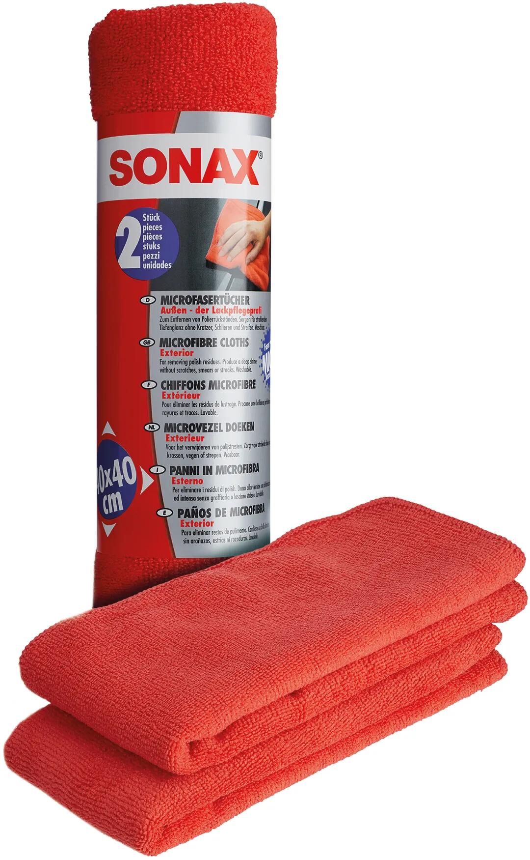 Sonax -Mikrofaser -Stoff außerhalb von PCKG. 2 Stücke