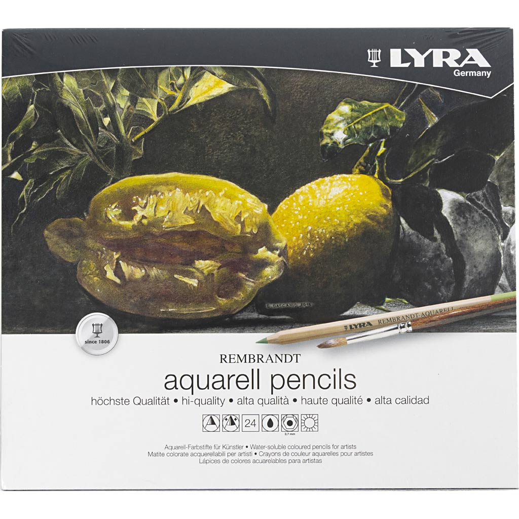 Lyra rembrandt Aquarelstifte, verschiedene Farben, 24 Stück 1 Box