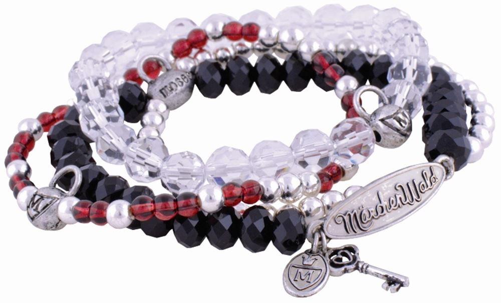 Märchenwald: Armband schwarz-rot (3 Stück)