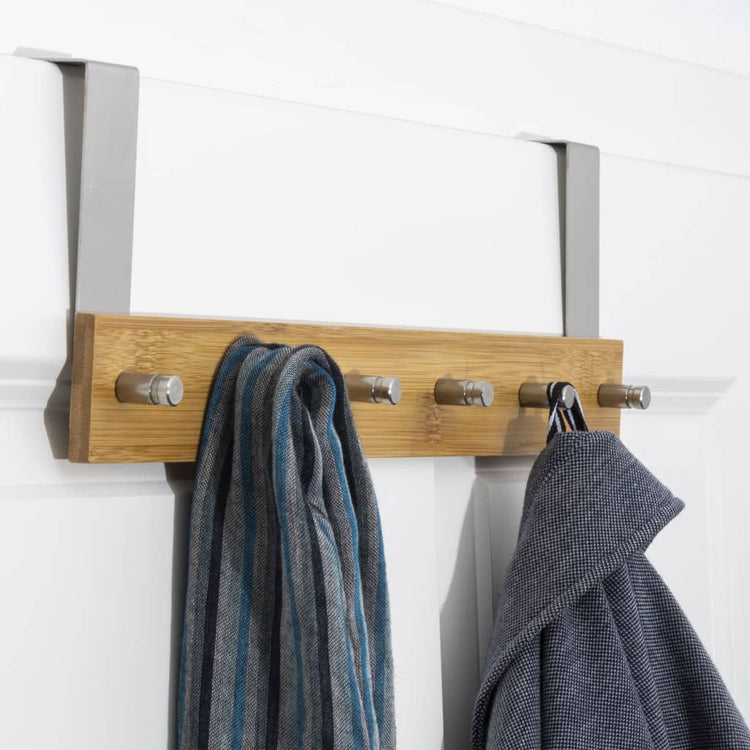 Hi Hi Door Kapstok mit 6 Hooks 40x4,8x12 cm Bambus