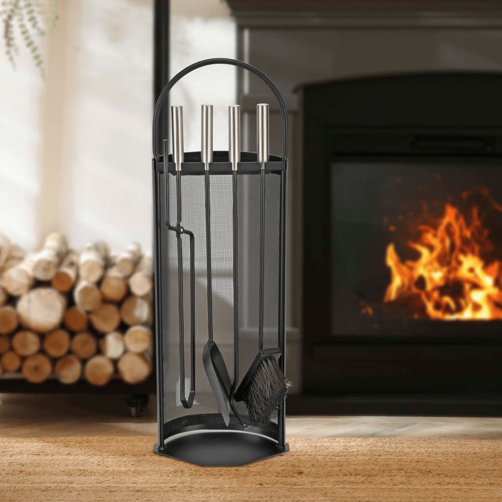Hallo 5-teiliger Kamin-Set 23x14.8x66 cm Schwarz