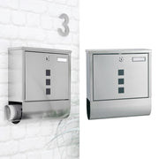 Hallo Hi Letterbox mit Zeitungshalter 30.5x9.6x33.5 cm Edelstahl - afbeelding 1