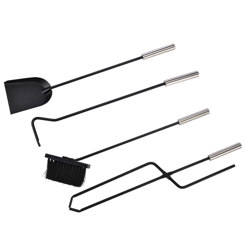 Hallo 5-teiliger Kamin-Set 23x15x52 cm silberfarben