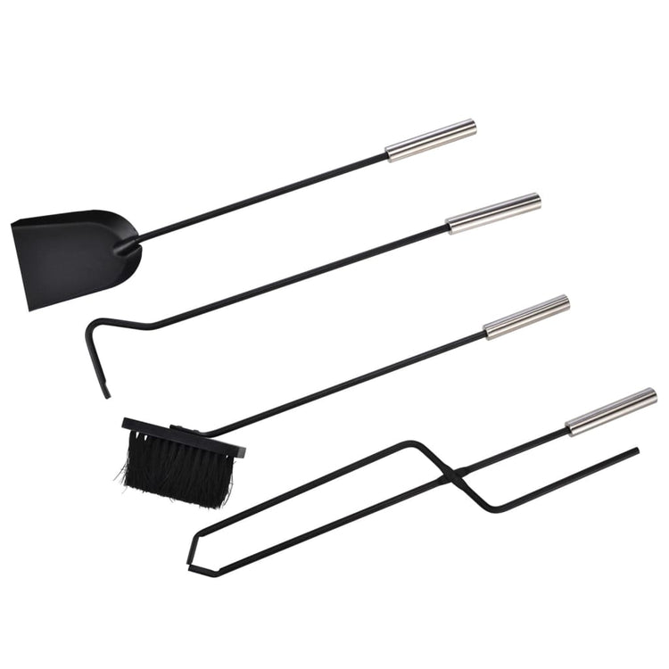 Hallo 5-teiliger Kamin-Set 23x15x52 cm silberfarben
