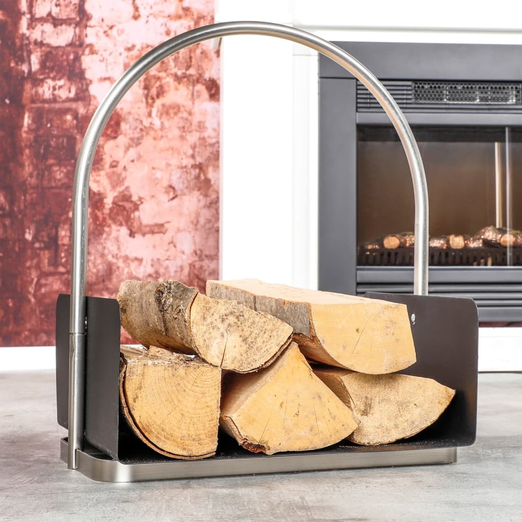 Hallo Hi Firewood Holder 40.5x30x47 cm Silberfarbe